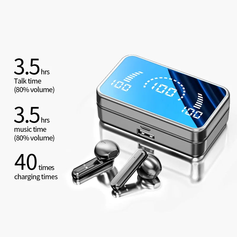 # S2 tws fone de ouvido sem fio bluetooth com caixa carga com cancelamento ruído led fones com microfone sem fio bluetooth