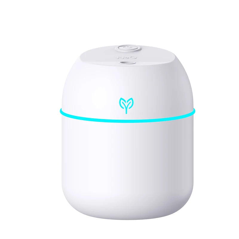 Umidificador de ar usb com grande quantidade de neblina, 220ml, pequeno umidificador de mesa, casa, carro inteligente, máquina de aromatização