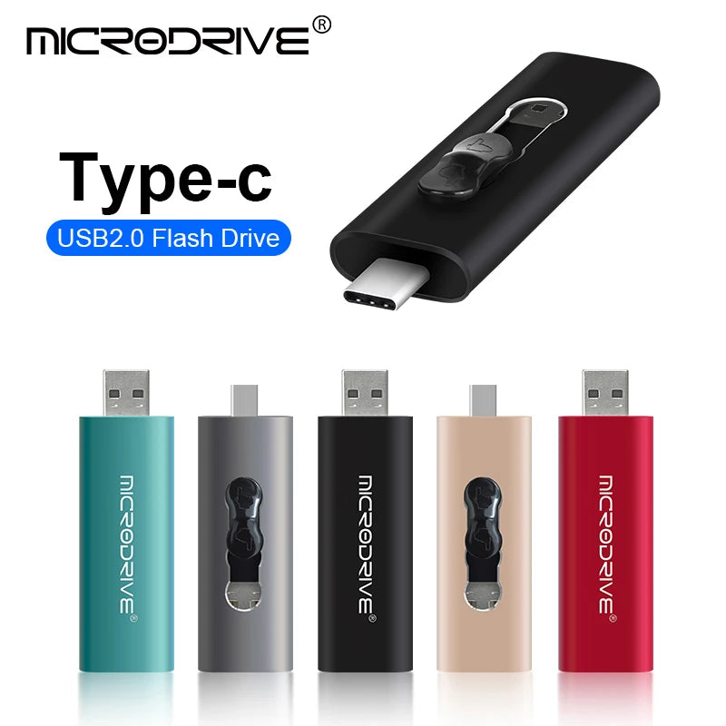 Tipo-C 2 EM 1 USB Flash Drive 64GB Pen Drive 4GB 8GB 16GB Pendrives Usb Stick 32GB 128GB Memory Stick