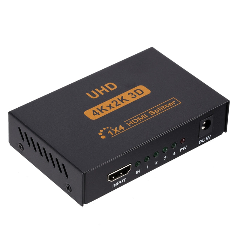 Ultra HD 4K 2K Steel Casing HDMI Distributor 1 in 4 out One to Four Video Screen Splitter 4 Ports 1x4 2160p