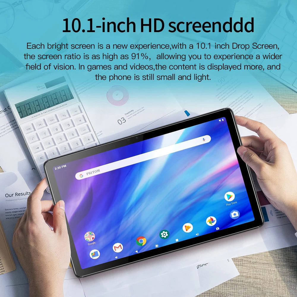 Novo 4g pad versão global 10.1 Polegada tablets android com processador octa núcleo 8gb ram 256gb rom duplo sim 4g lte 5g wifi tablet pc