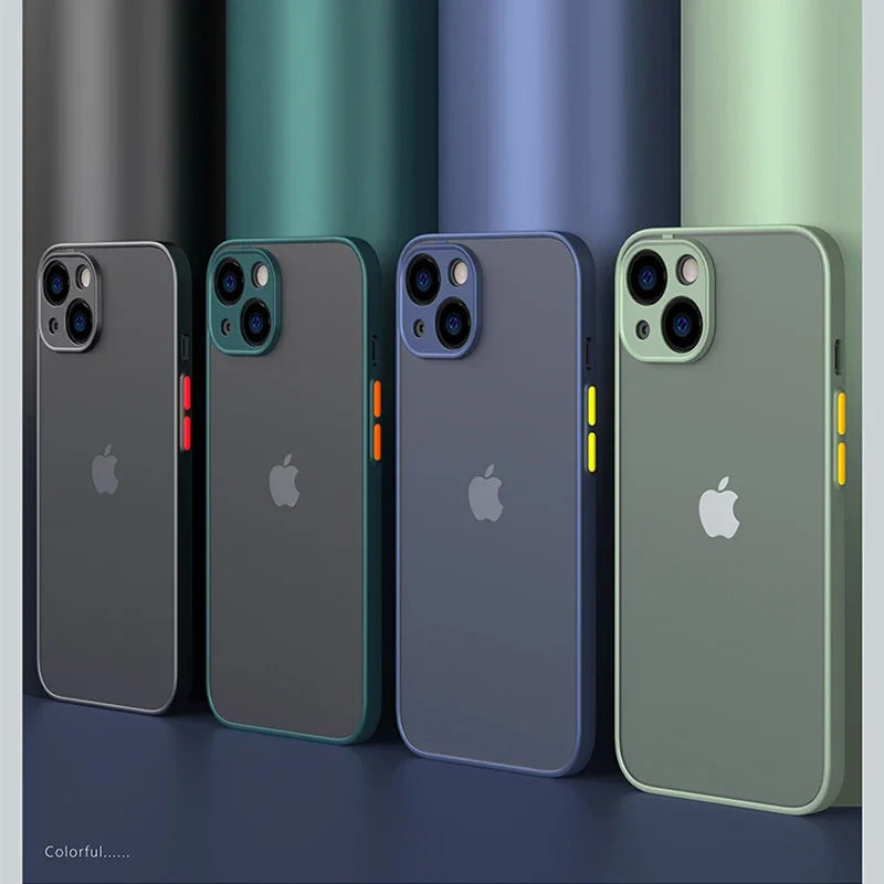 Nova armadura pára-choques caso de telefone à prova de choque para iphone 15 11 12 13 mini 14 pro x xs max plus silicone capa dura