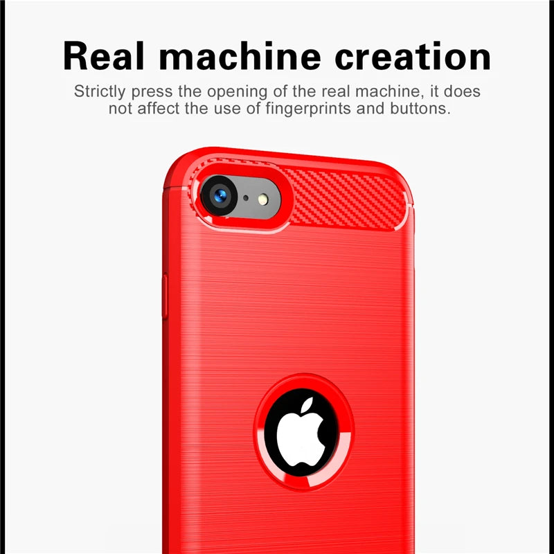 Para capa iphone se 2020 caso para iphone se 2020 capa à prova de choque tpu fibra de carbono caso para iphone 7 8 plus 11 12 pro max fundas