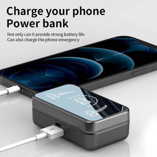 # S2 tws fone de ouvido sem fio bluetooth com caixa carga com cancelamento ruído led fones com microfone sem fio bluetooth