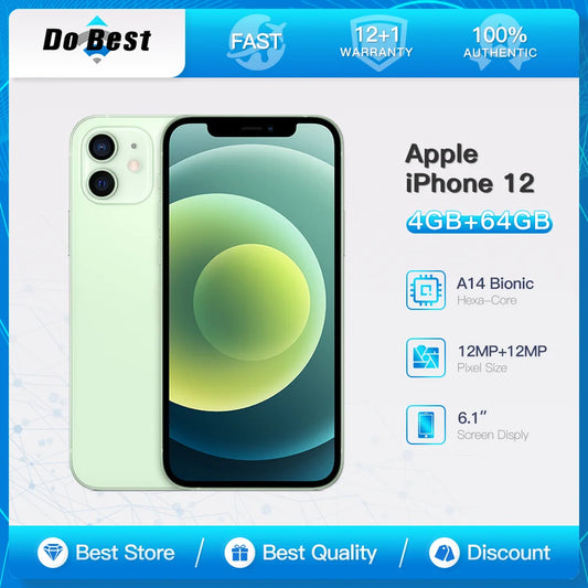 Original iphone 12 5g telefone móvel 64/128gb ios a14 biônico hexacore 6.1 ''dual 12mp super retina xdr oled ios celular