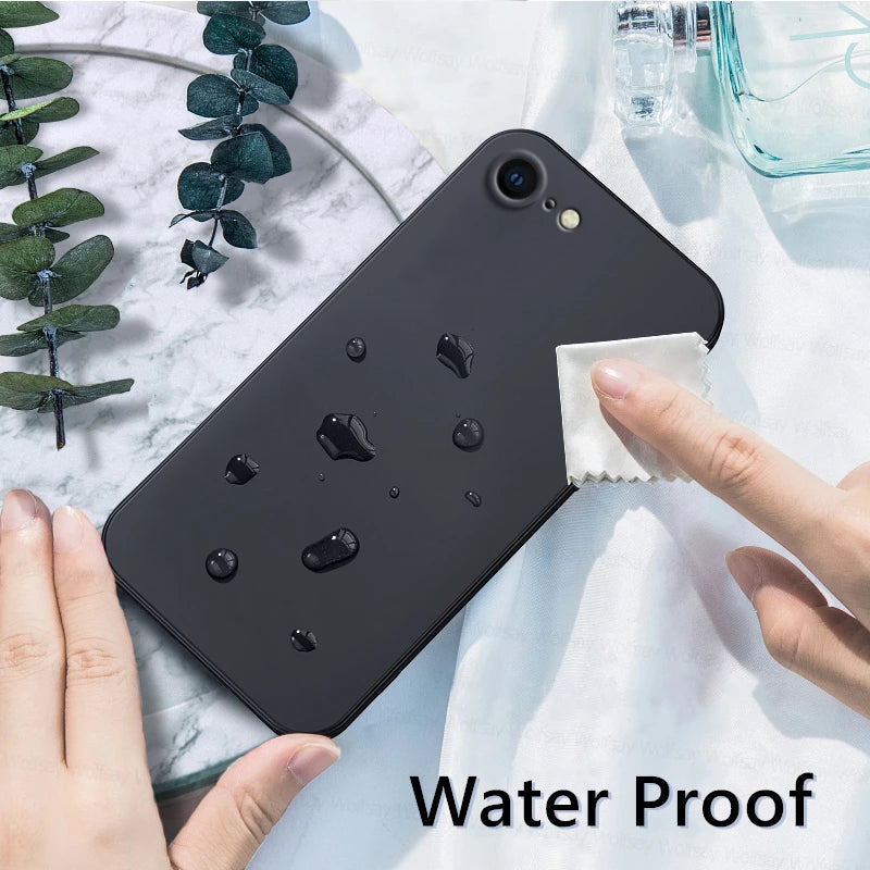 Para iphone 8 caso para iphone se 2022 2020 7 8 capa de luxo à prova de choque macio tpu silicone líquido telefone volta caso para iphone 8