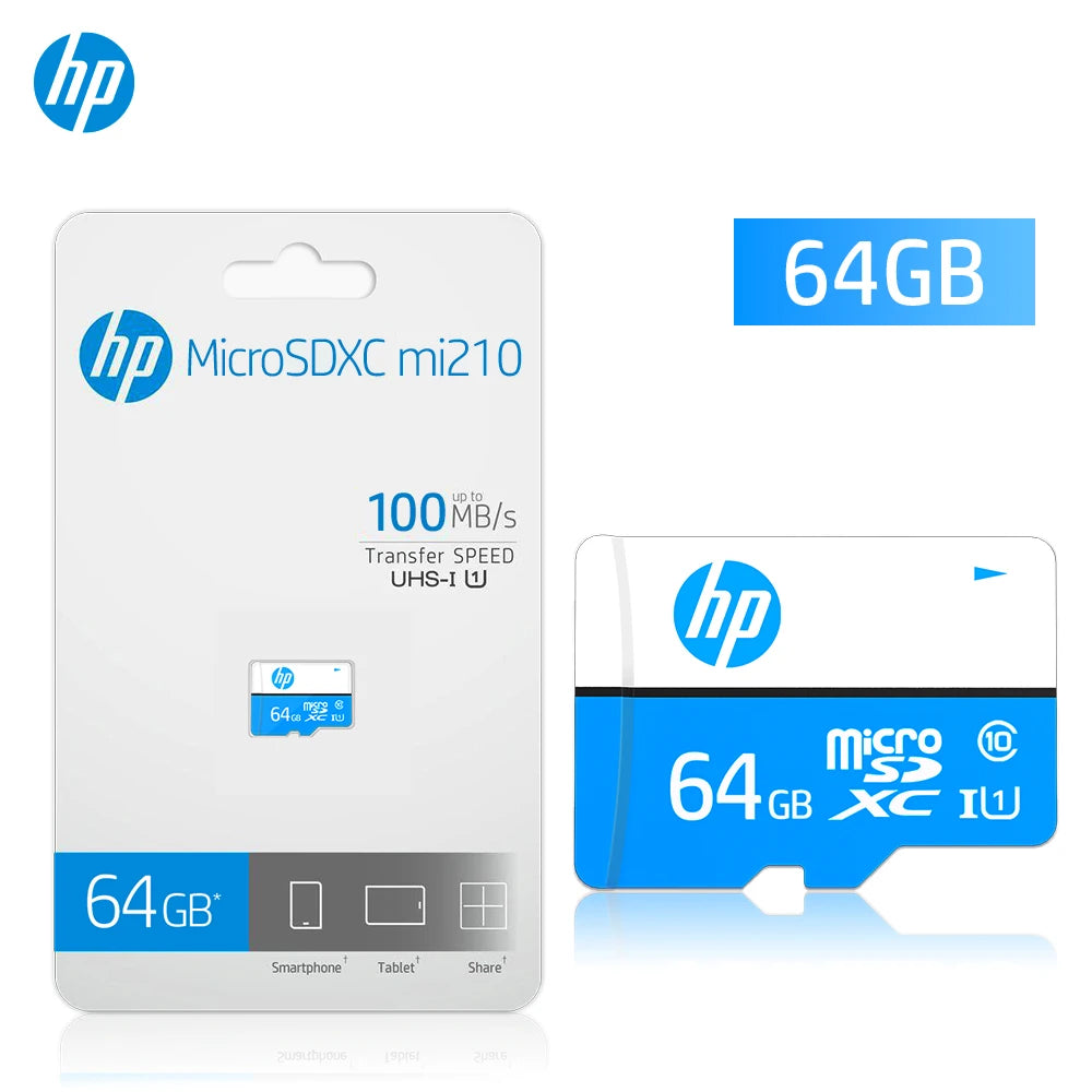 Cartão micro sd hp original, 128gb, 64gb, 32gb, cartão de memória de alta velocidade, cartão de memórias microsd classe 10, cartão tf para dji pocket cameras pc