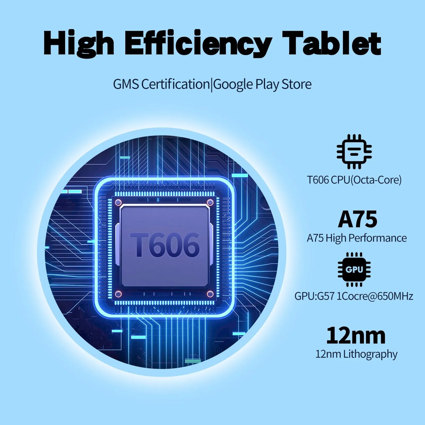 VASOUN Android 14 Tablet 10.1 ", 12GB(6 + 6 Expandir) RAM, 128GB ROM, Octa Core, Dual SIM 4G desbloqueado com 2.4G/5G WiFi GPS